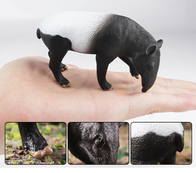 9.3cm Mini Standing Tapir PVC Toy Wild Animal Figure Doll Kids Gift