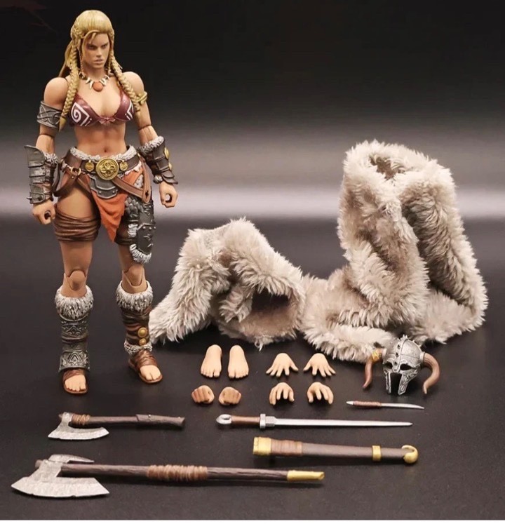 CUSTOM MYTHIC LEGIONS XESRAY STUDIO 1:12 GOLD HILDR FEMALE BARBARIAN 6” FIGURE