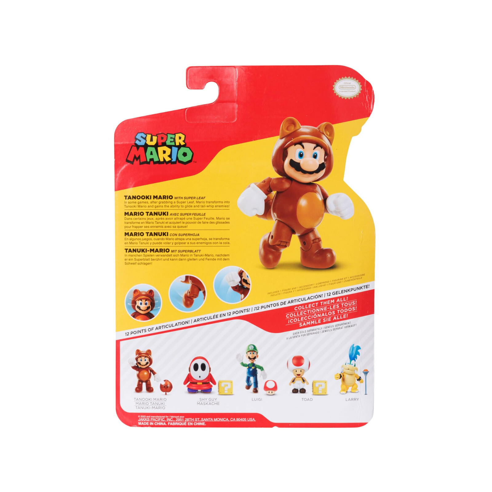 Super Mario Bros Tanooki Mario with Leaf Collectible Action Figure Gift Toy