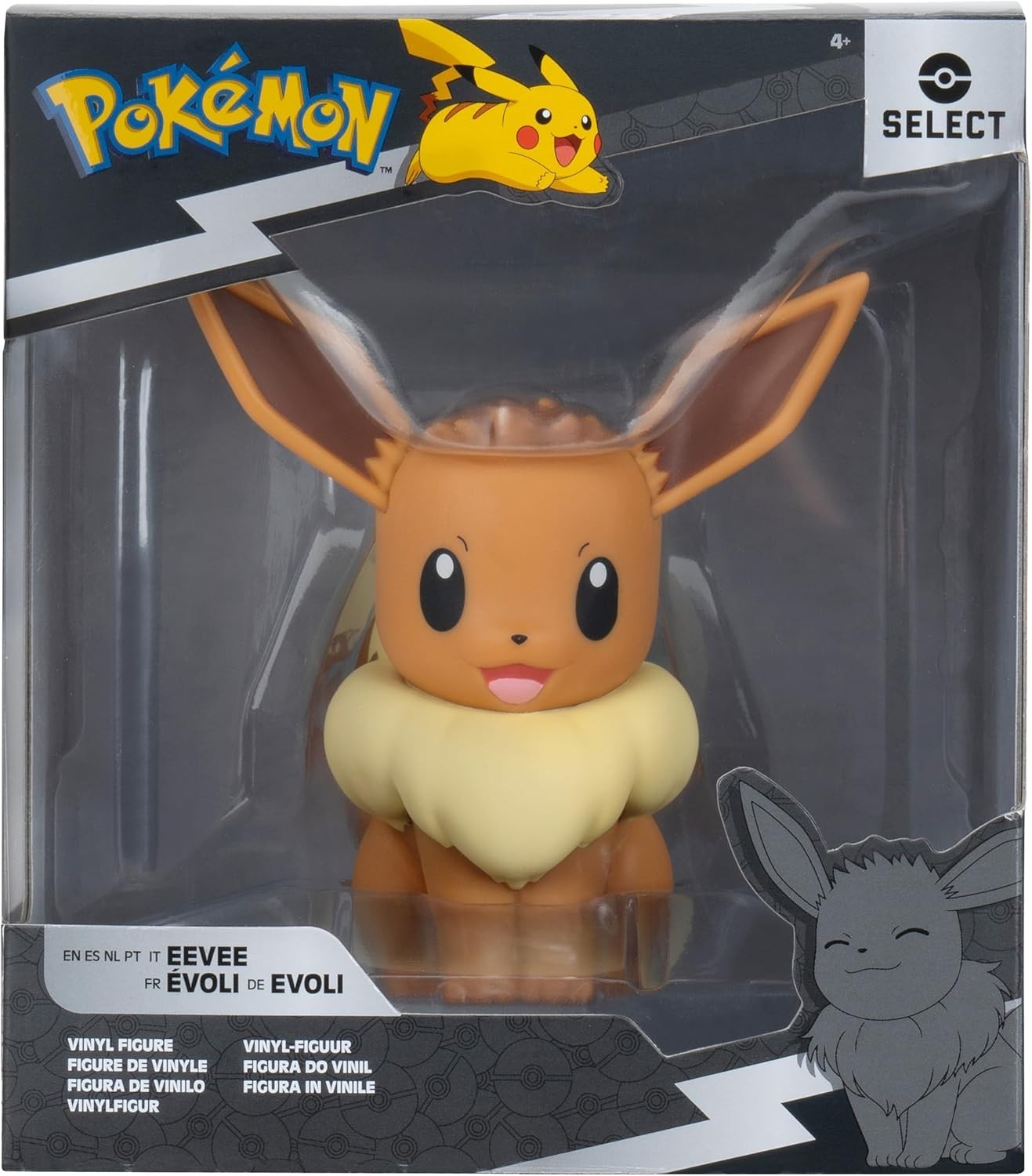 EEVEE Vinyl Figure Jazwares PKW4427 Pokemon Select Series 2 4in Tall 4″ NIB