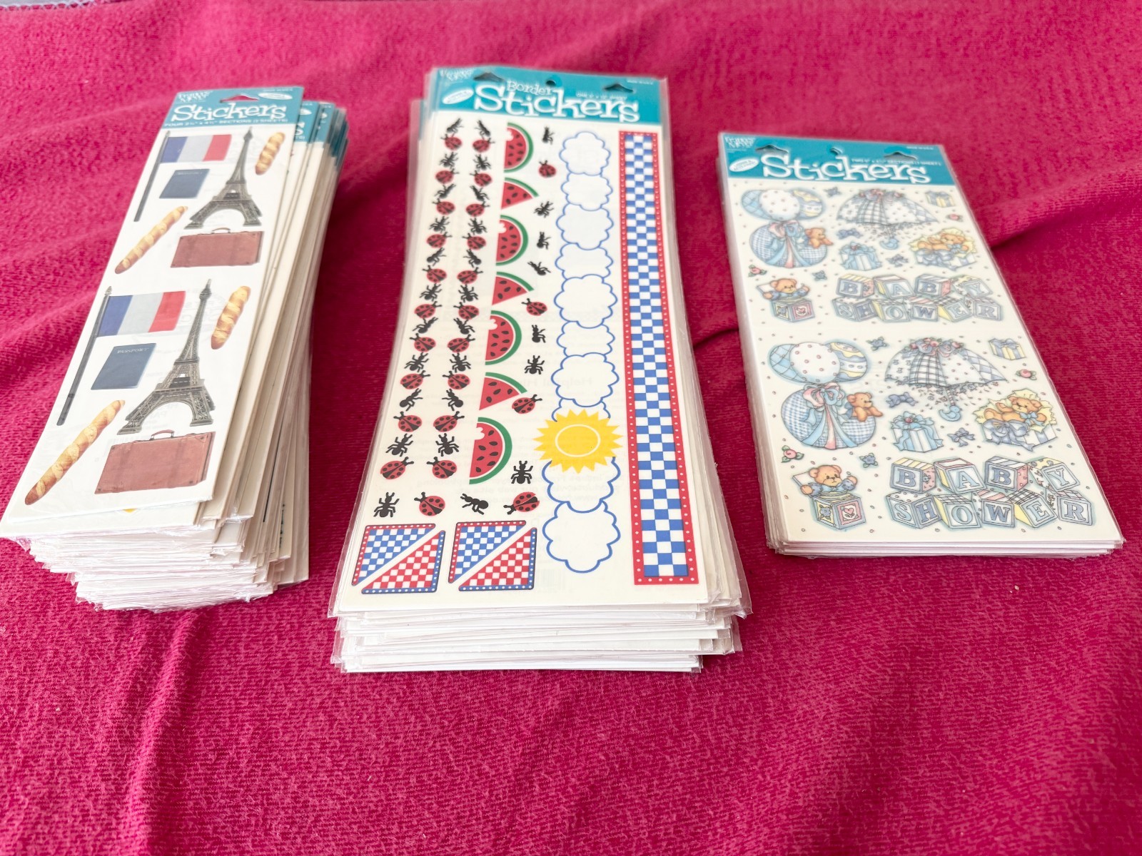 Lot of 100 vintage Frances Meyer Stickers Sheets. Factory sealed. Scrapbooking
