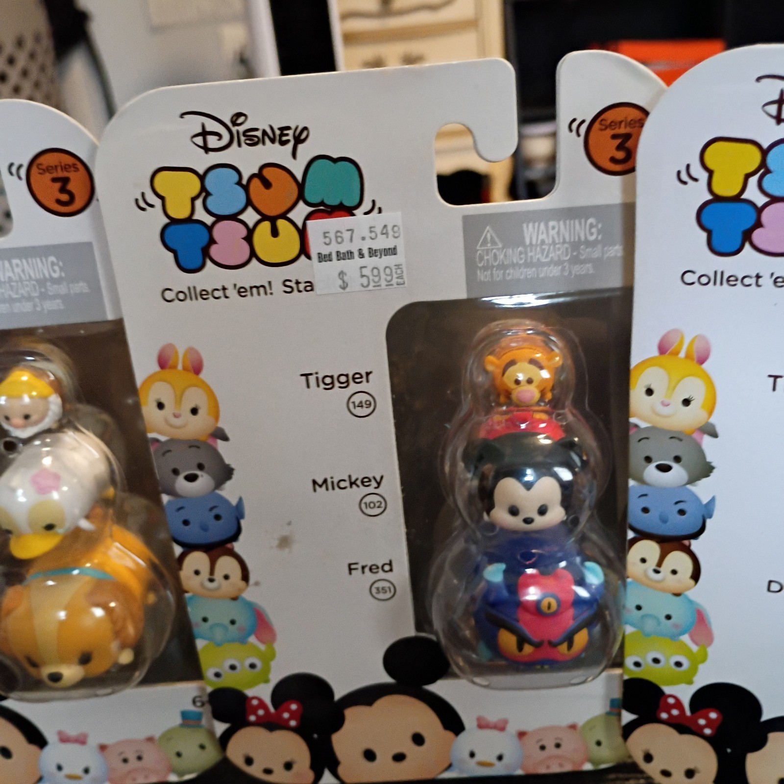 lot of 4 new packs of Disney Tsum Tsum Series 3