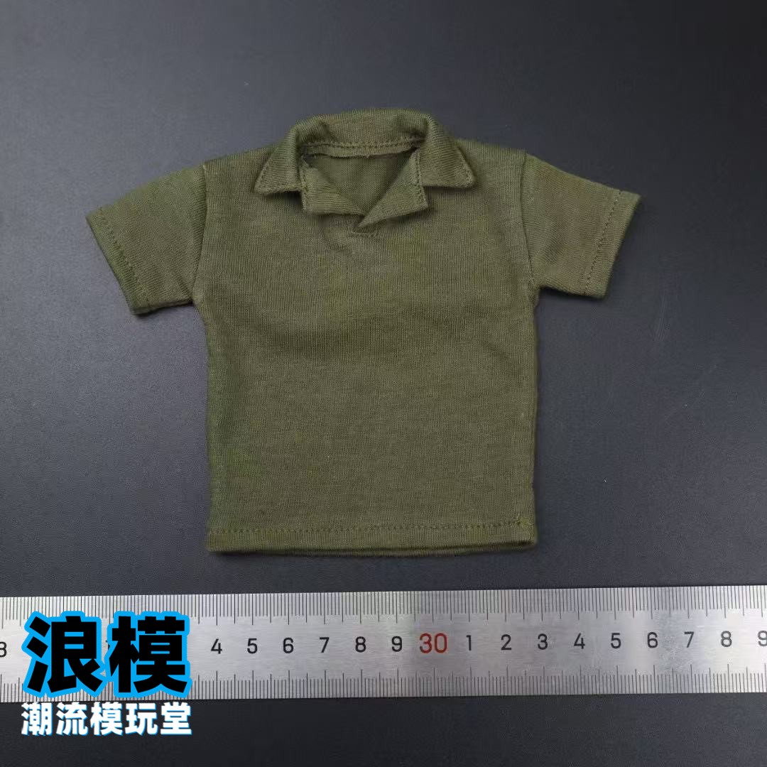 1/6 Male Trendy Bottom Short Sleeve Open Neck Polo Shirt Model For 12” Figures