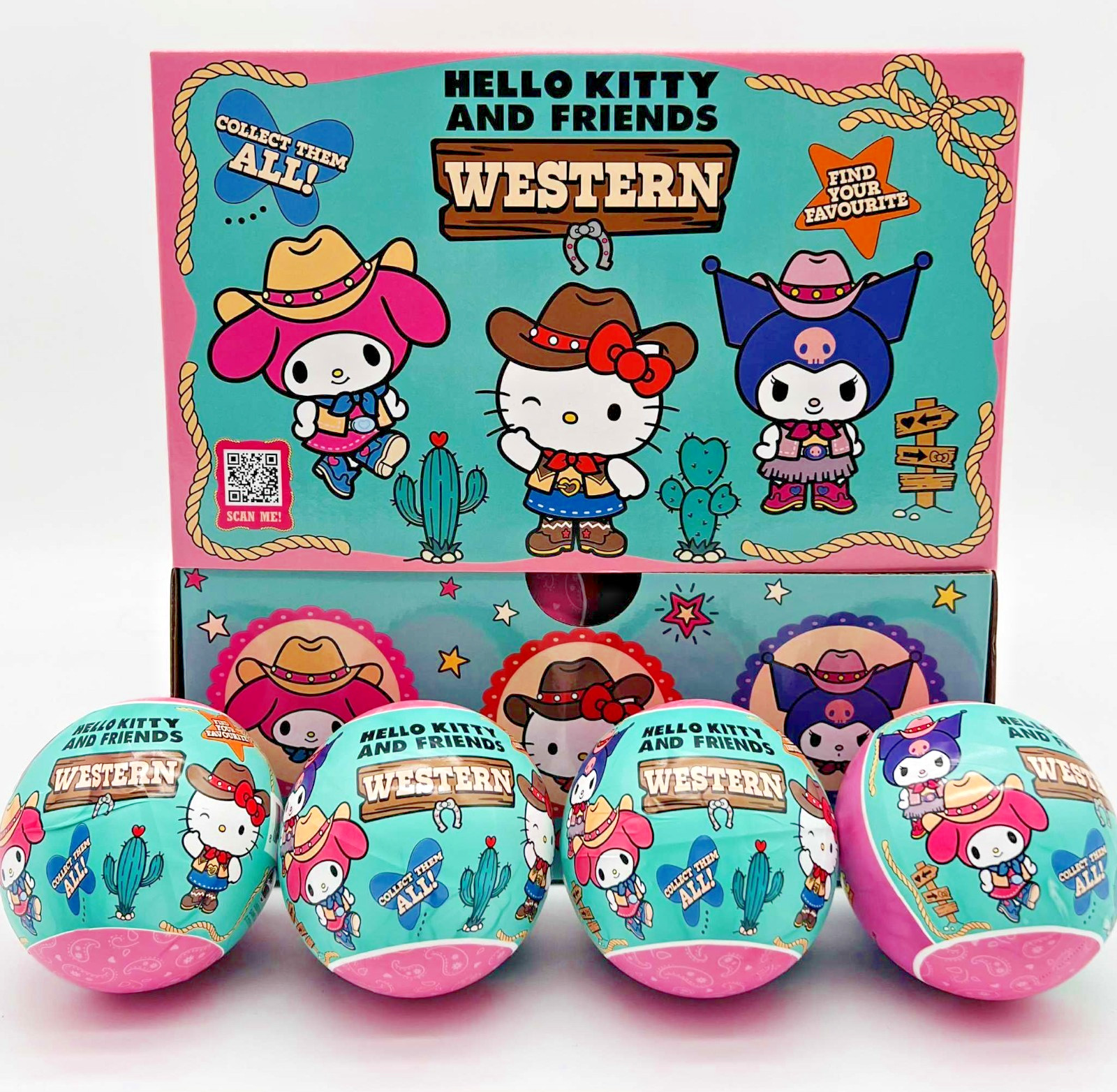4x Hello Kitty Kuromi Western Blind Ball Figure New Official Exclusive Sealed