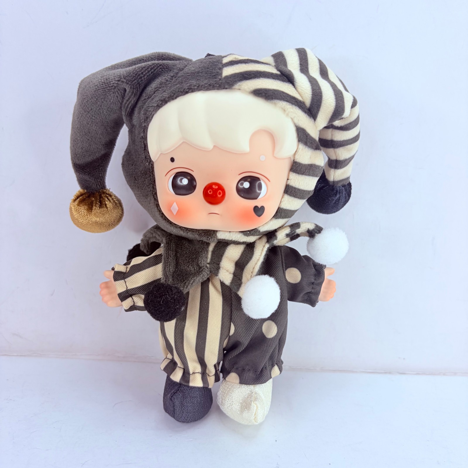 POP MART Why So Serious Series Hacipupu Pendant Plush Doll – Sliver Mist Clown