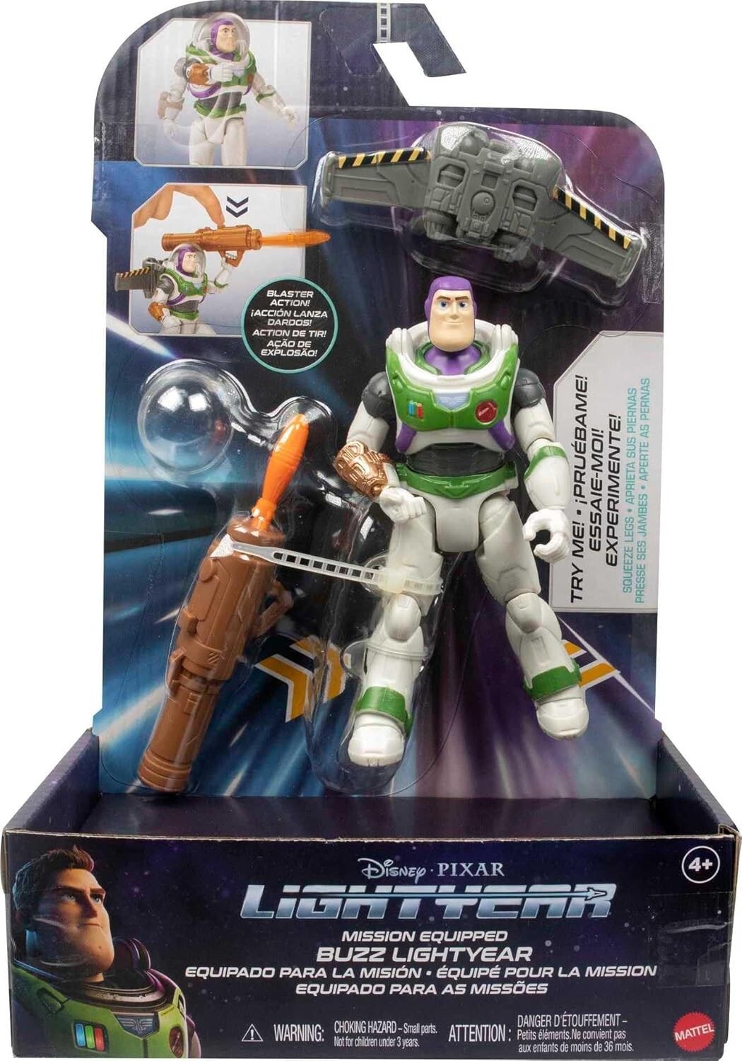 Mattel Disney Pixar Lightyear, Mission Equipped Buzz Lightyear Figure Blaster