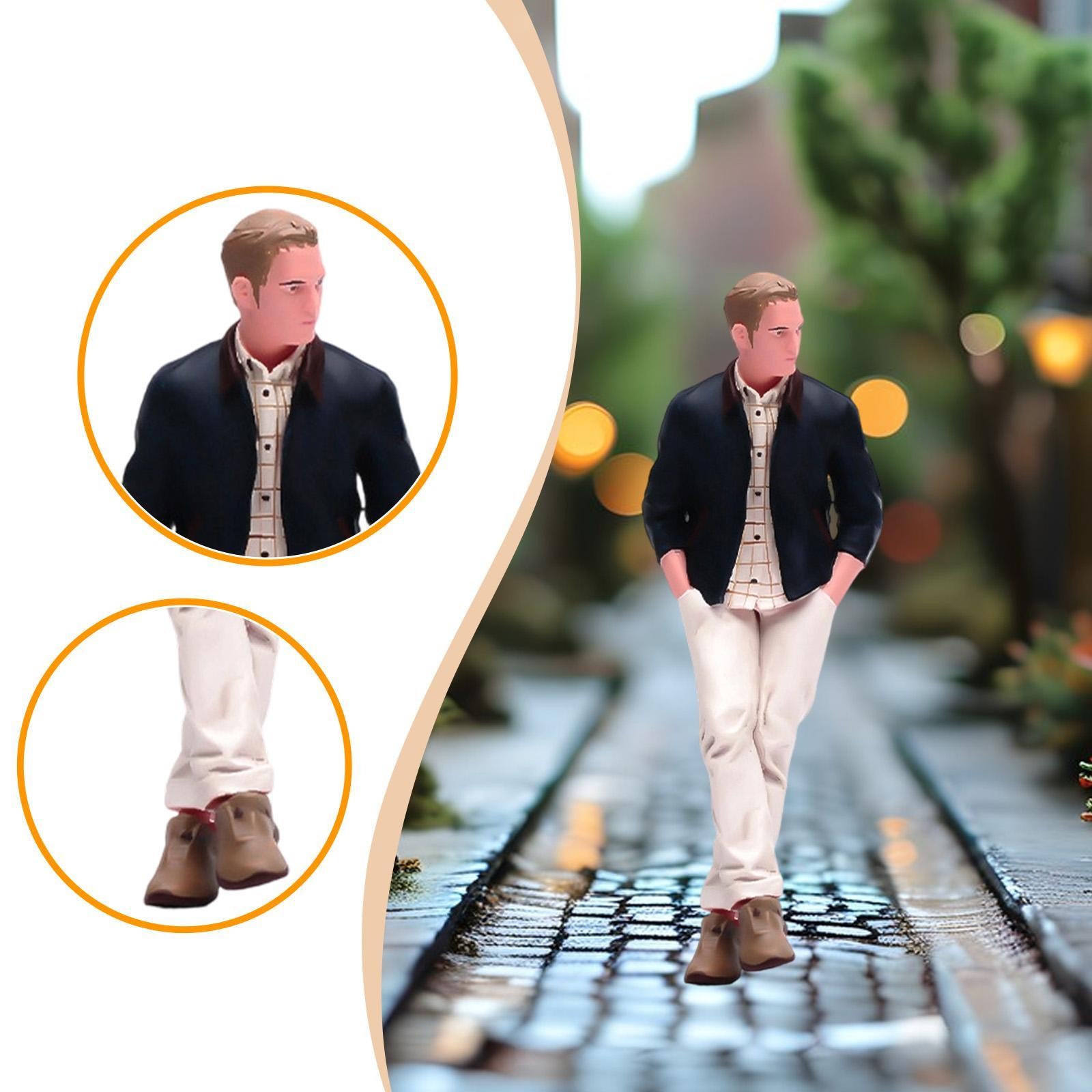 1:24 Scale Man Figure Display for Dollhouse Accessory DIY Project Photo Prop