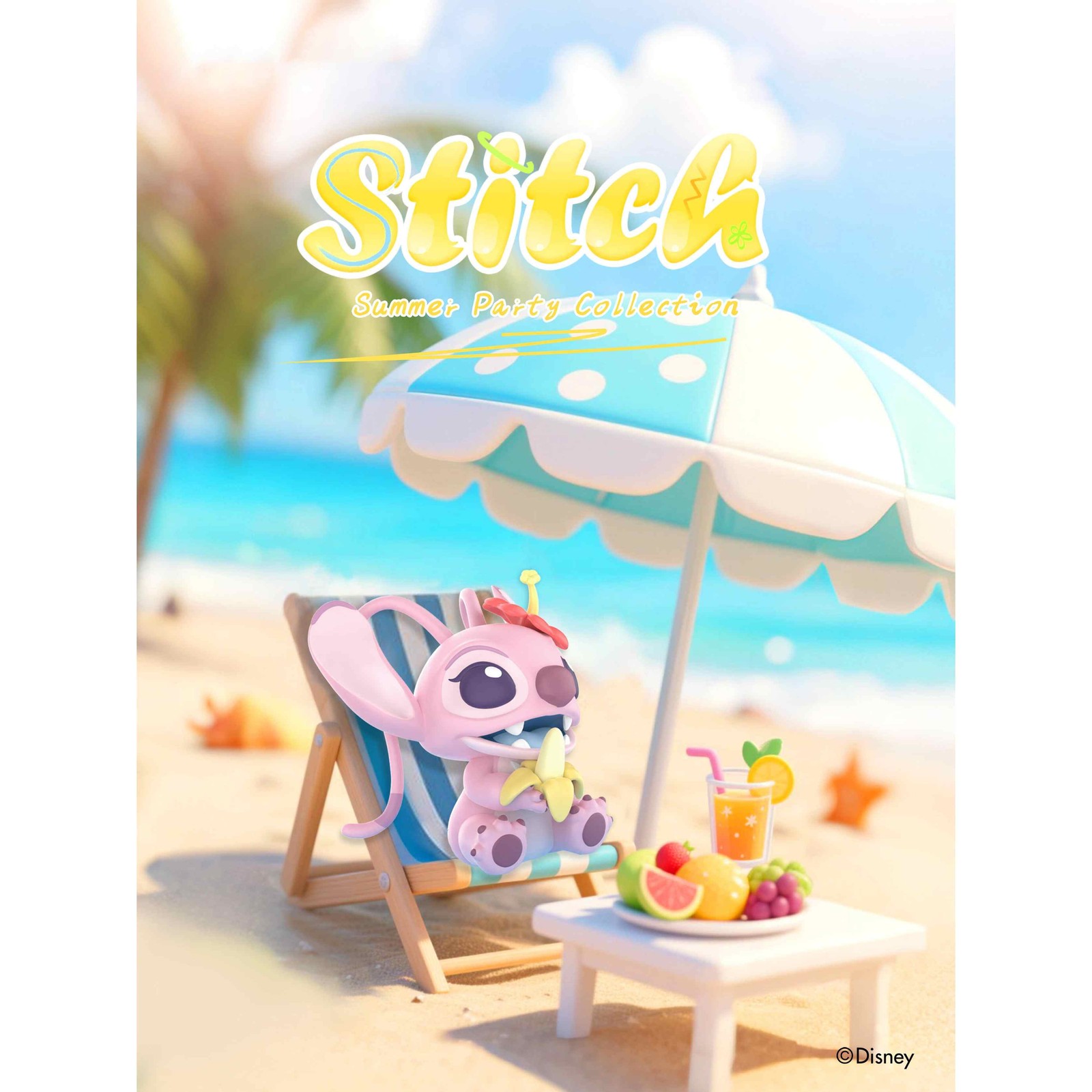MINISO Stitch Summer Party Series One Blind Box PVC Figure Art Toys Gifts