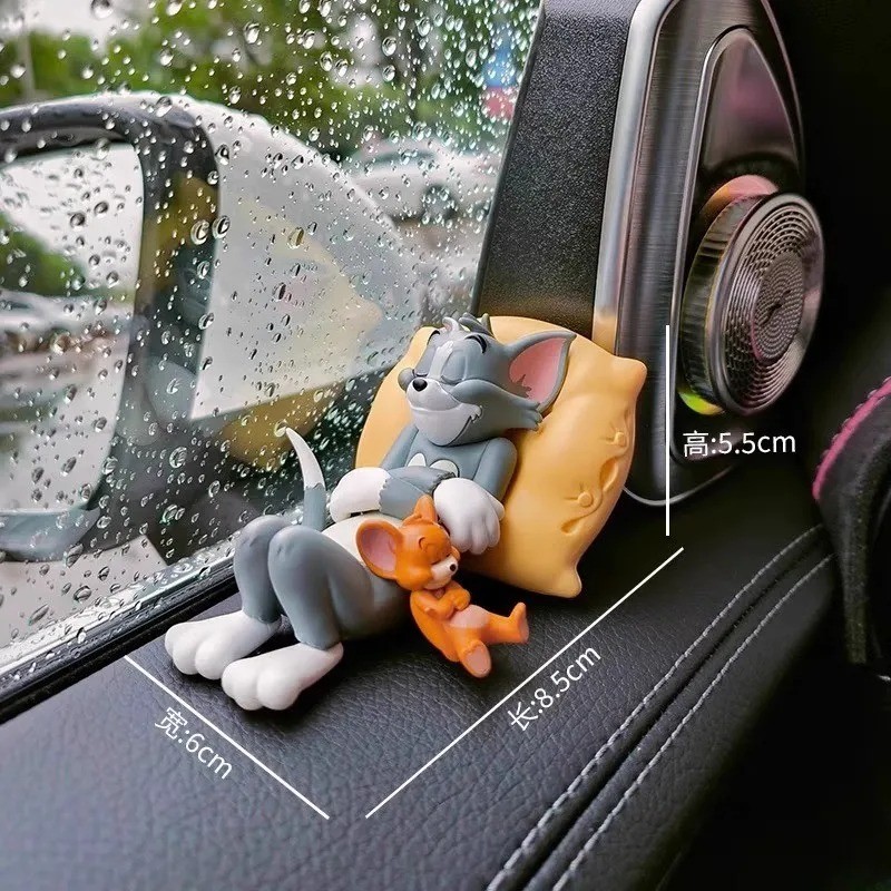 Tom & Jerry Cartoon Figurines Cute Cat Mouse Desk Ornament Toy Decoration car*