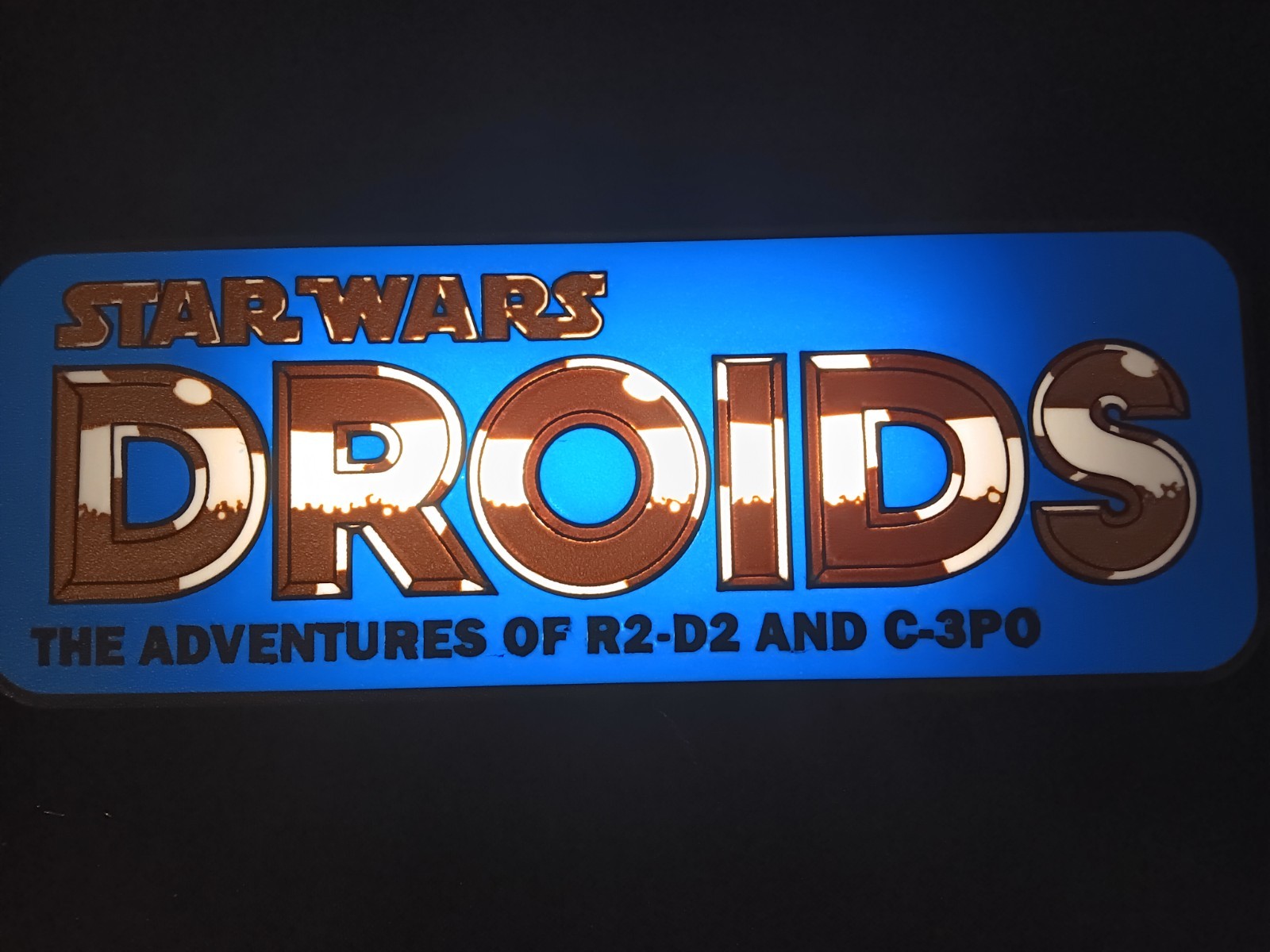 Retro Droids star wars logo lightbox sign for vintage DROIDS Star Wars display