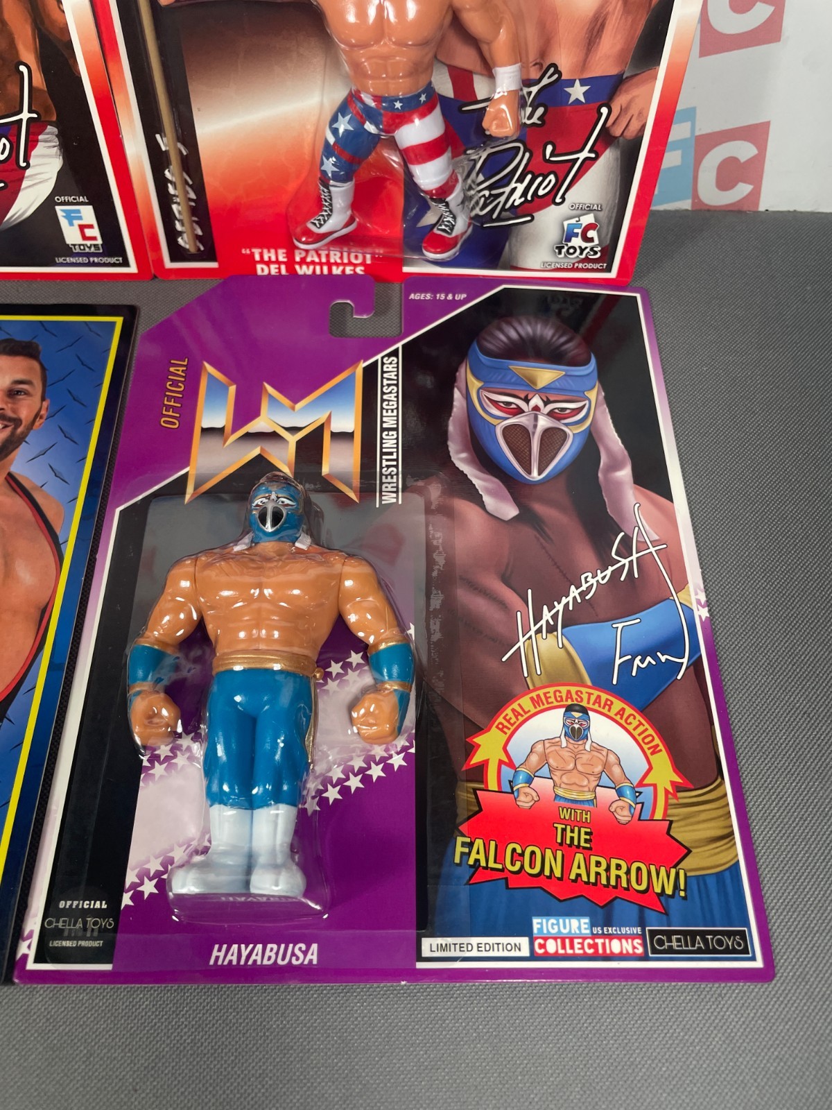 CARD DMG FC Toys Retro Wrestling Figures The Patriot Colt Cabana Hayabusa Lot