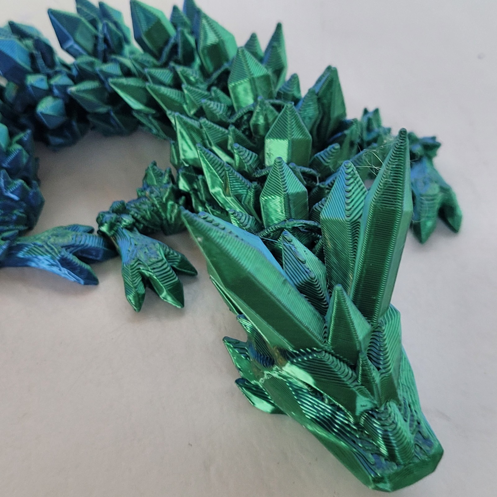 3D Printed Dragon Crystal Fully Articulated 14 Inches Fidget Toys Home Office