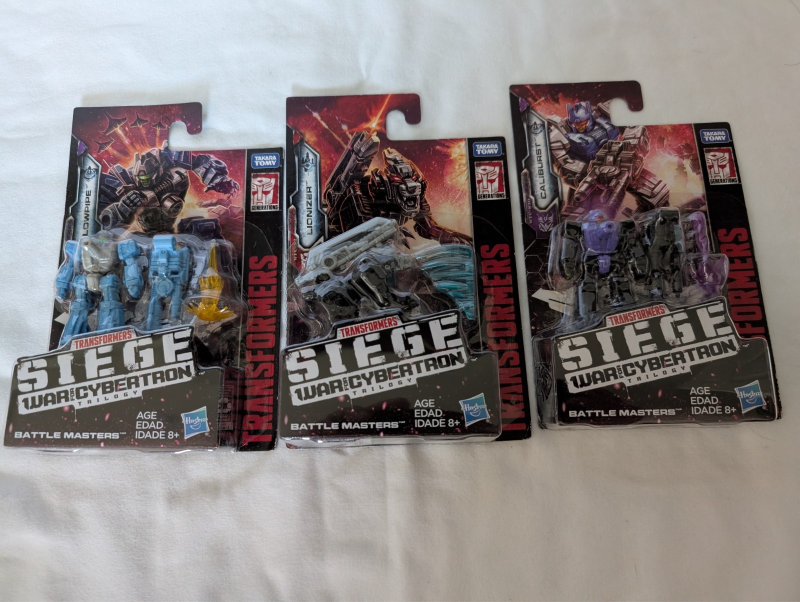 Transformers Siege Battle Masters Caliburst/Blowpipe/Lionizer lot of 3 figures