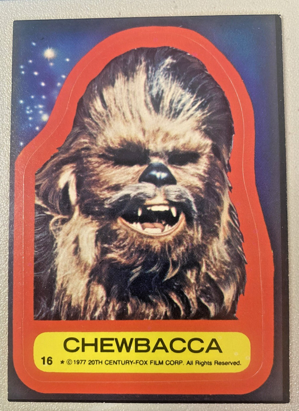 VTG 1977 STAR WARS TRADING CARDS LOT CHEWBACCA BLUE BORDERS & STICKERS 4/18