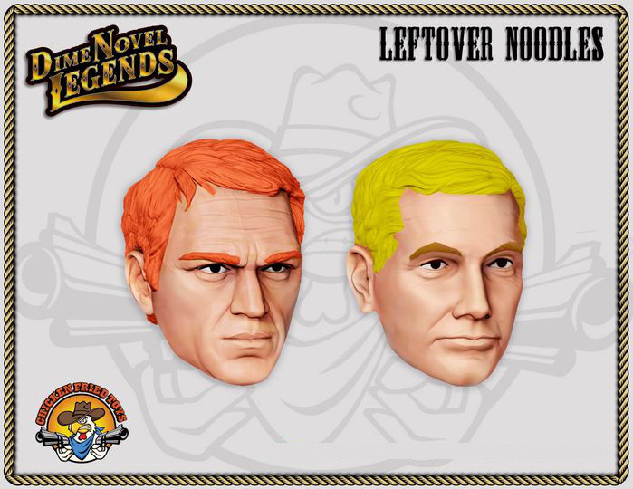 Dime Novel Legends 1:18 scale (4″) “Leftover Noodles” head 2-pack