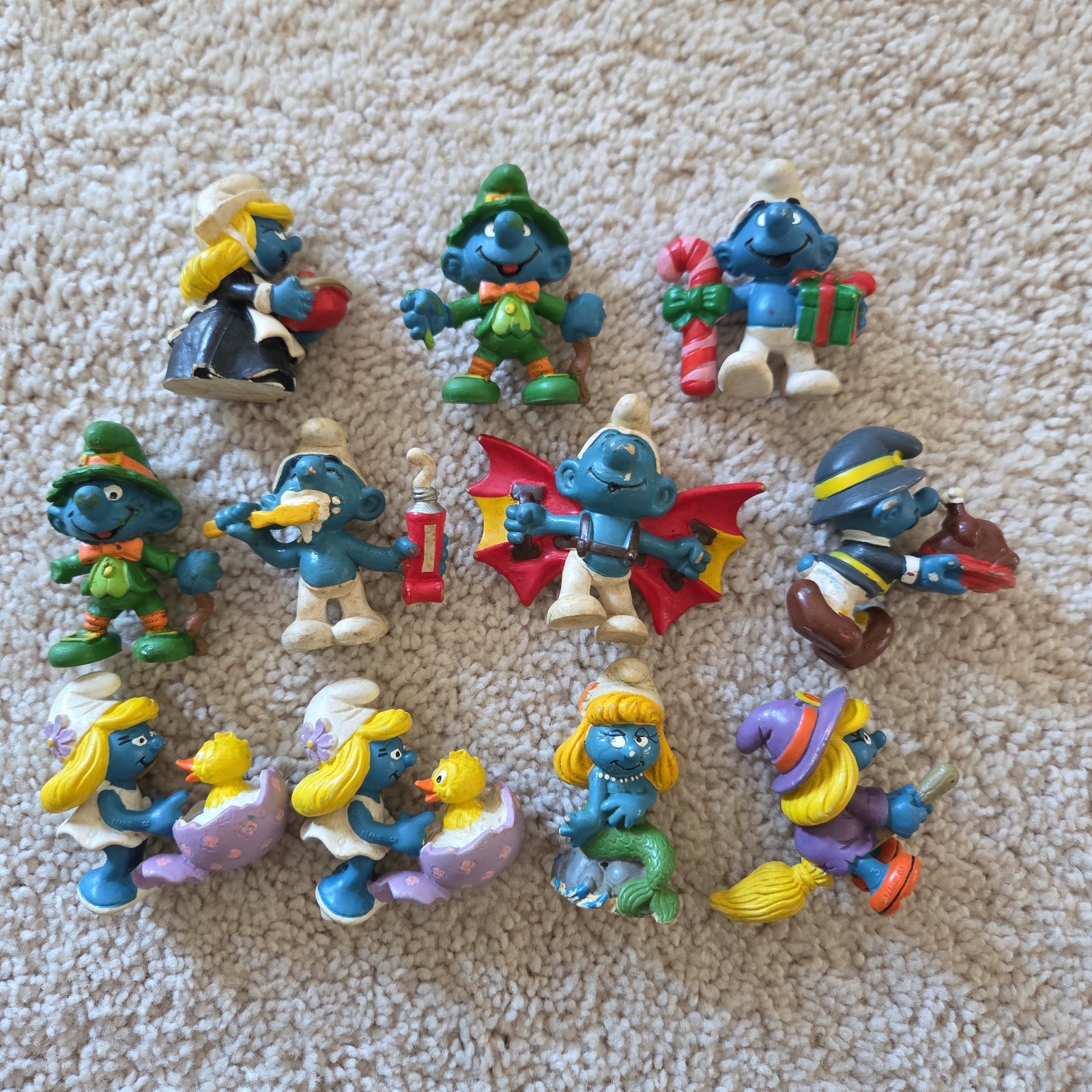 Vintage Smurfs Figures Used Lot