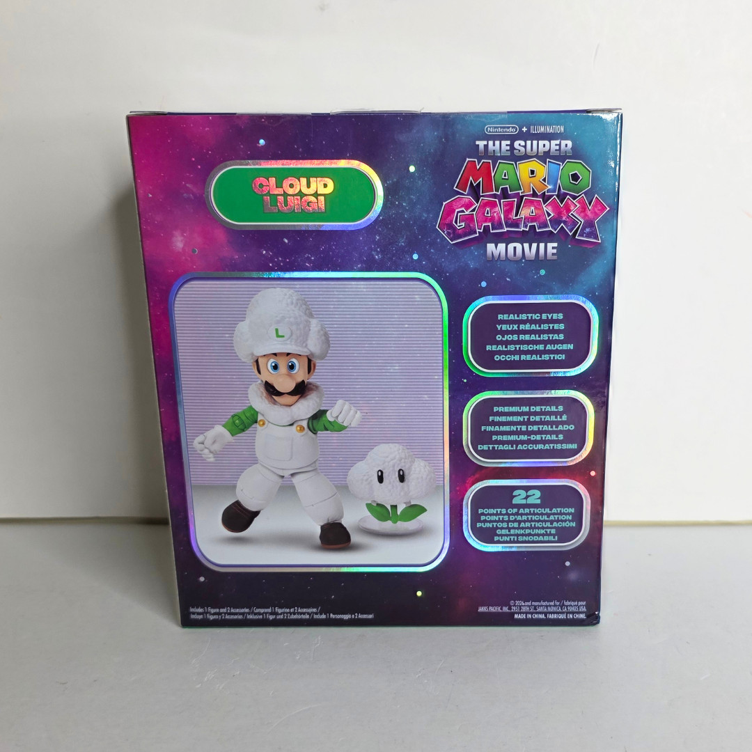 Super Mario Galaxy Movie Cloud Luigi 5 in Action FIgure – NEW