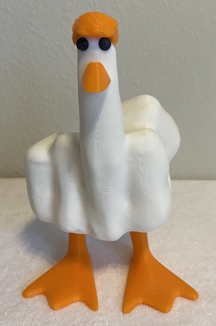 3D-Printed Middle Finger Duck (Custom colors check description!)