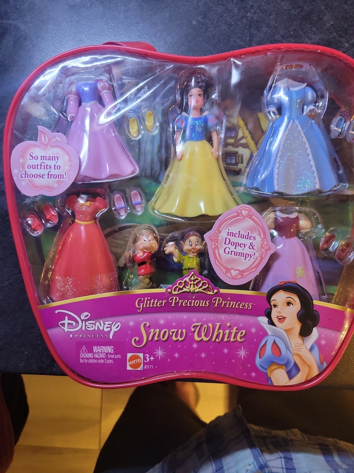 Disney Princess Snow White Glitter Precious Princess Doll Set Mattel Dopey.