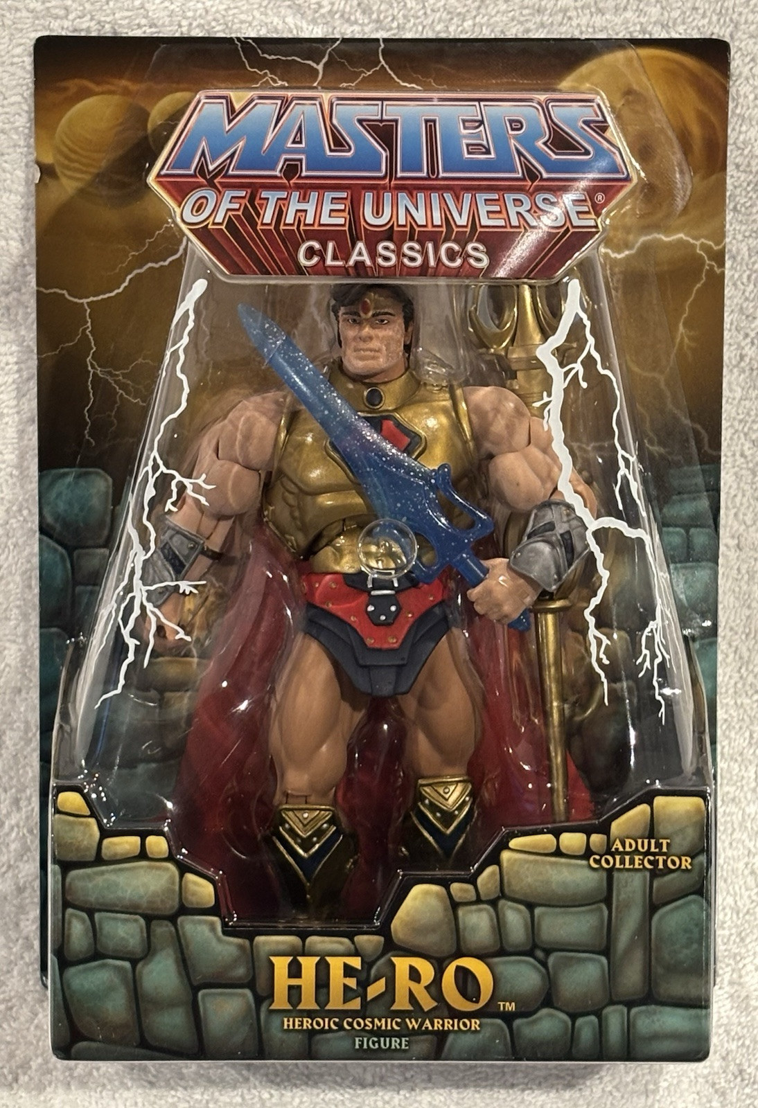HE-RO Masters of The Universe Classics Mattel 2008 SDCC w/ PURPLE Jewel Staff