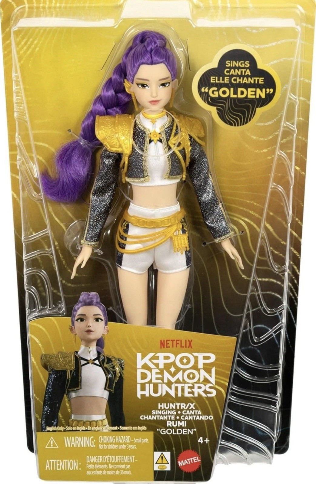 KPop Demon Hunters Huntrix RUMI Singing Golden Doll Mattel