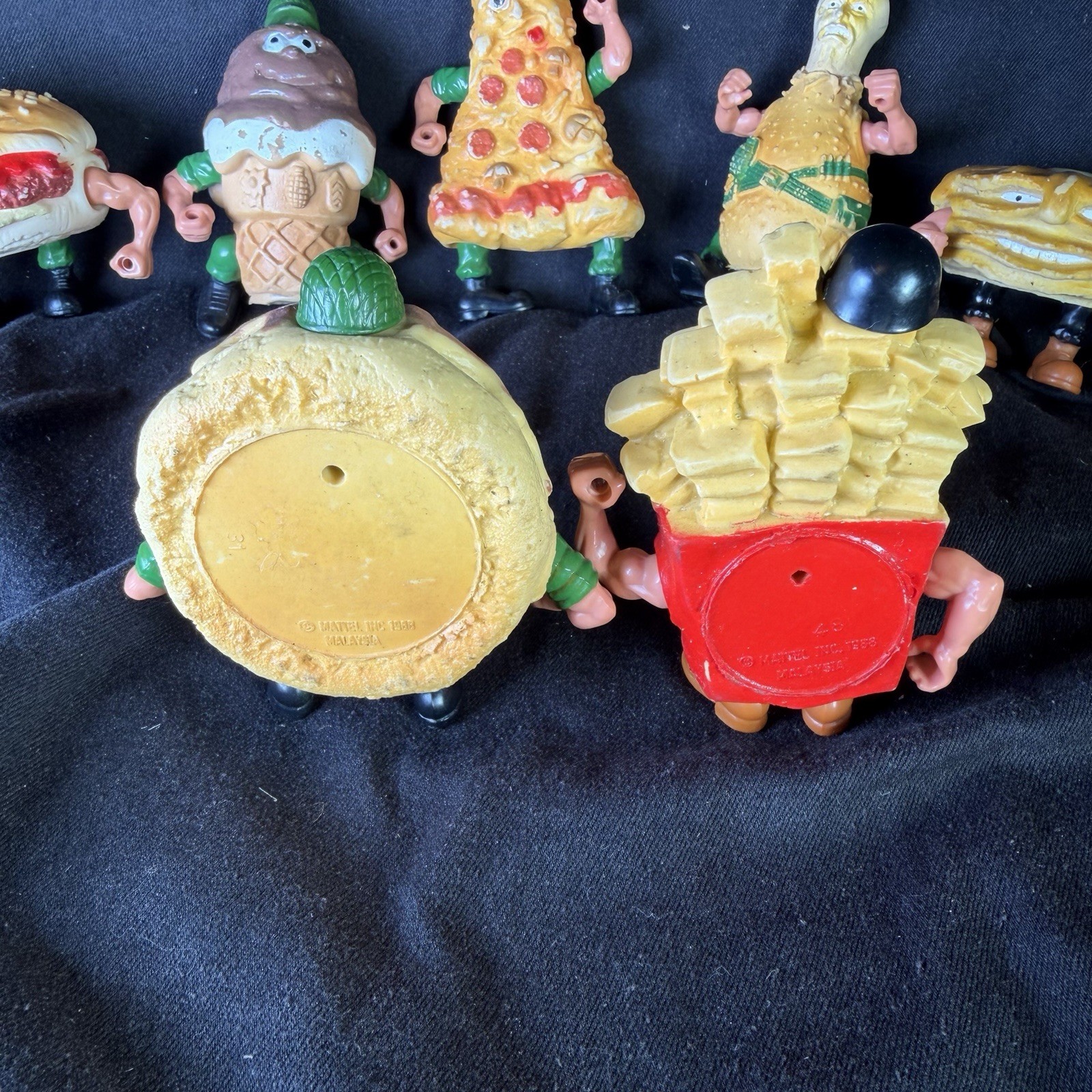 Lot Of 8 Food Fighters 1988 Mattel Action Figures – Read and See Photos