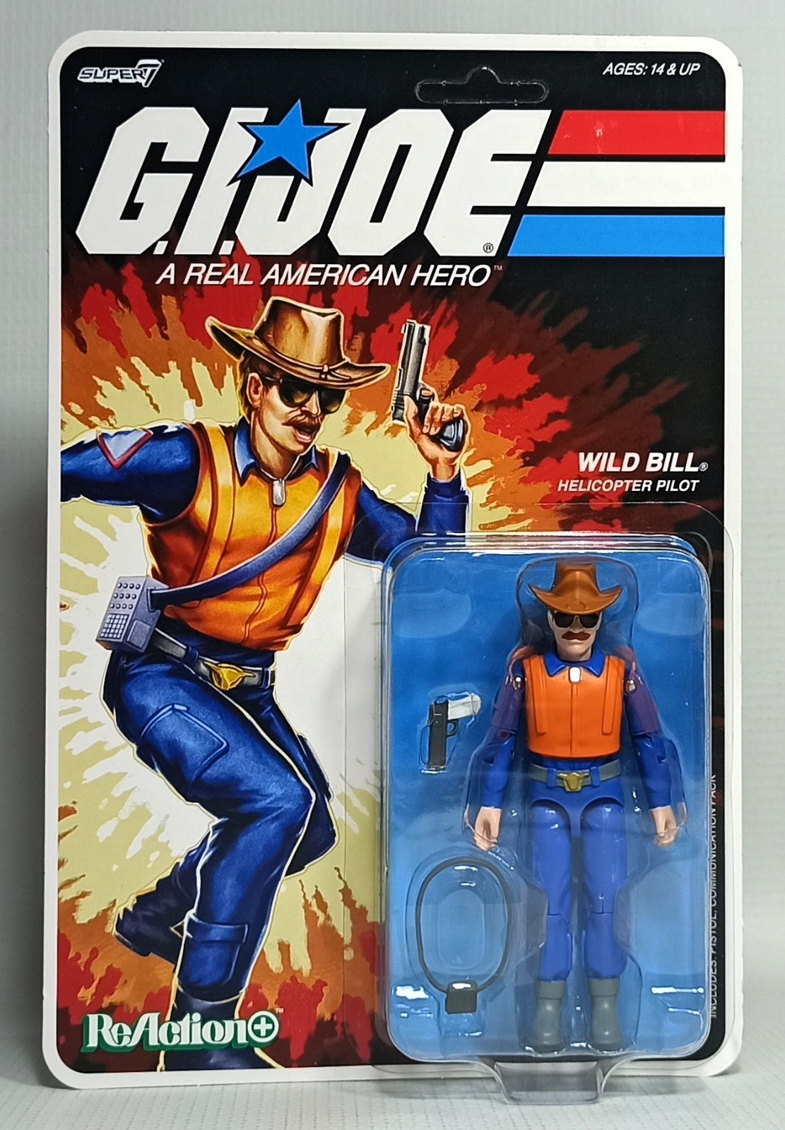 SUPER7 HASBRO GI JOE ReAction+ WILD BILL CARTOON VER. 3.75” ACTION FIGURE MOSC