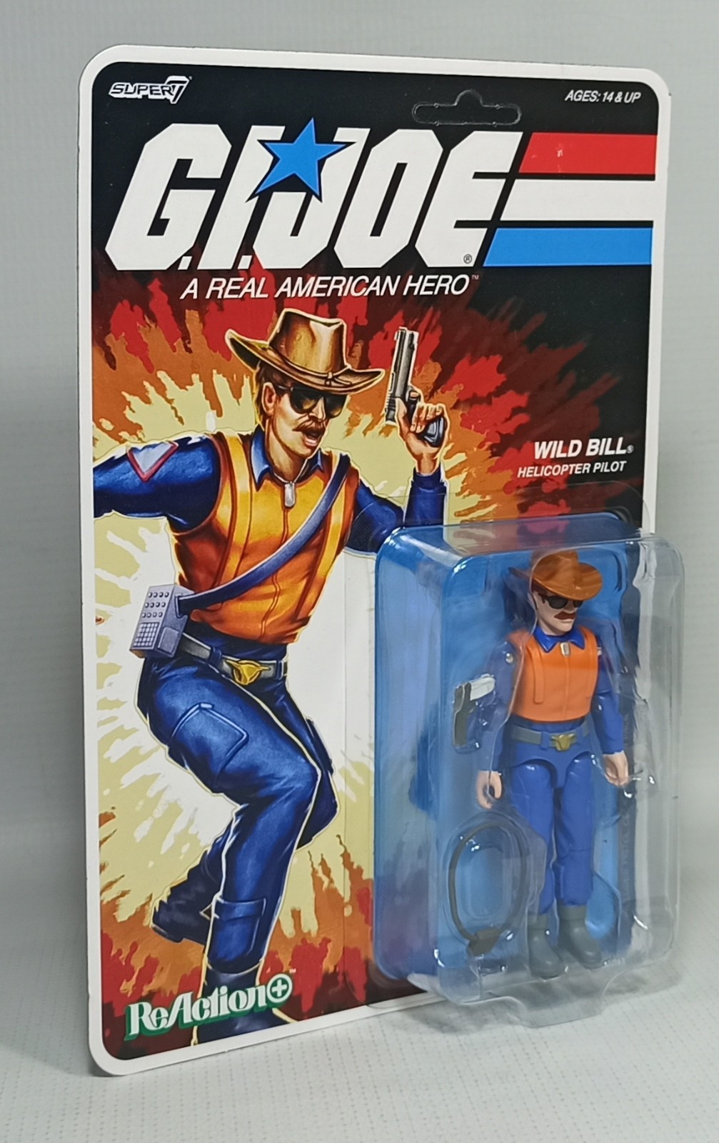 SUPER7 HASBRO GI JOE ReAction+ WILD BILL CARTOON VER. 3.75” ACTION FIGURE MOSC
