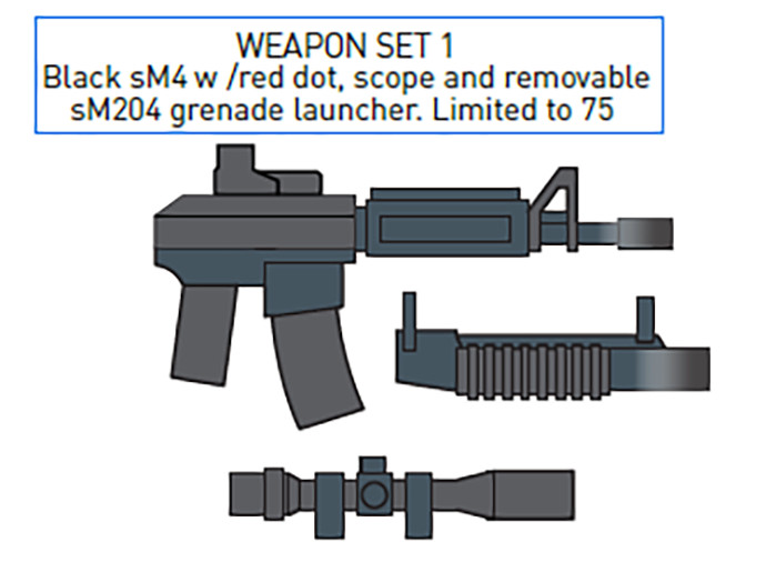 Playge Squadt Assembly 20 – Weapons Set 1 – Ferg (Limited to 75)