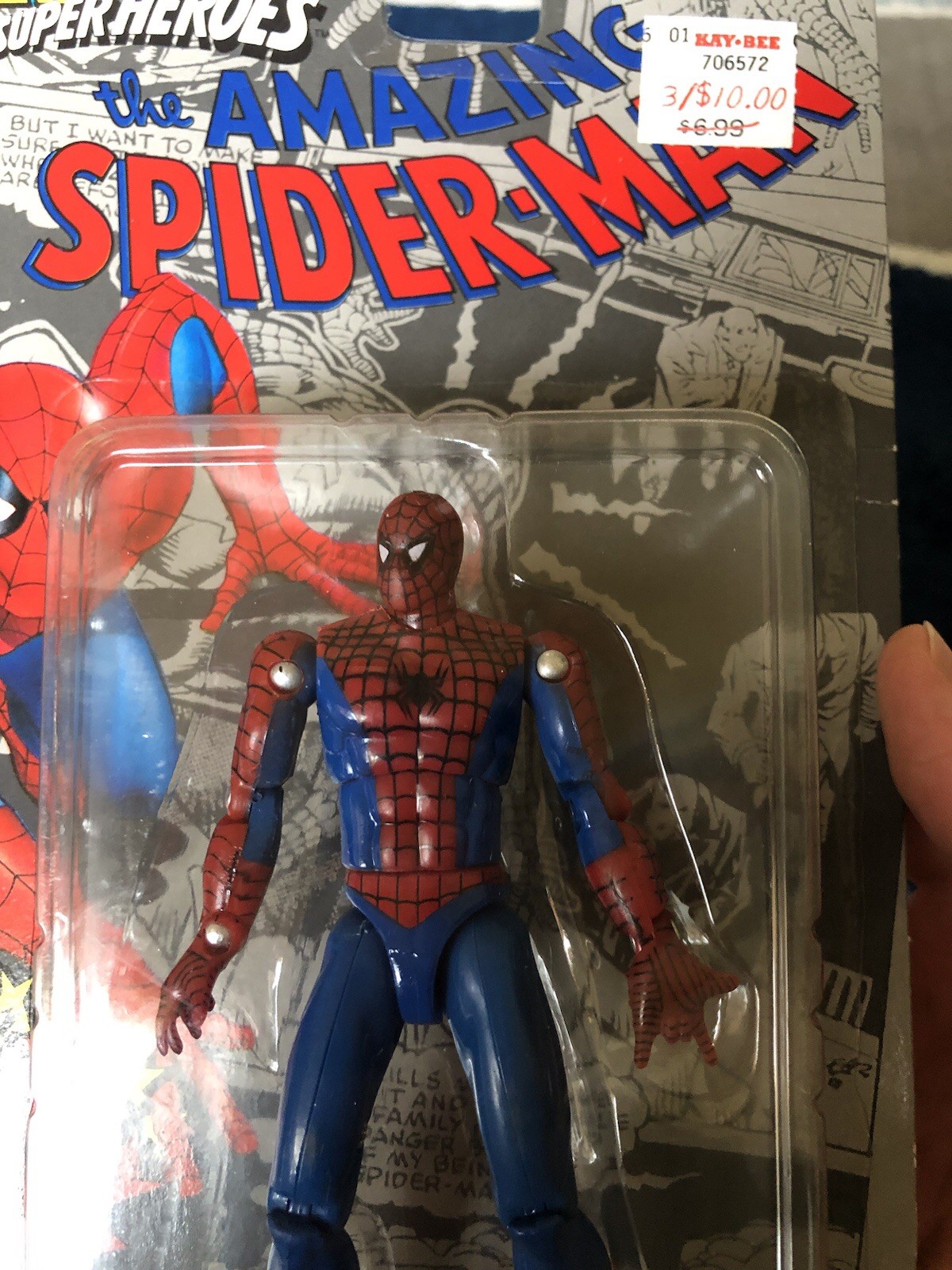 Vintage 1994 Marvel Super Heroes Spider-Man Figure Multi Jointed Toy Biz MOC