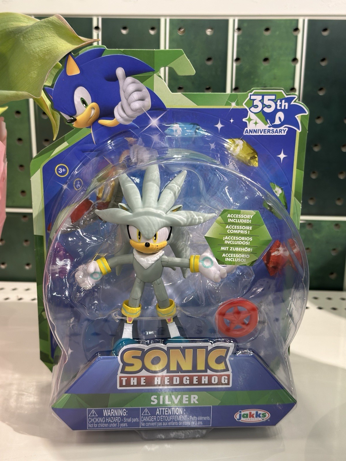 Sonic The Hedgehog SILVER 35th Anniversary Action Figure Collectible NEW