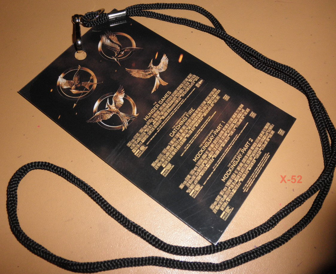 Hunger Games 4 movie screening lanyard card catching fire mockingjay