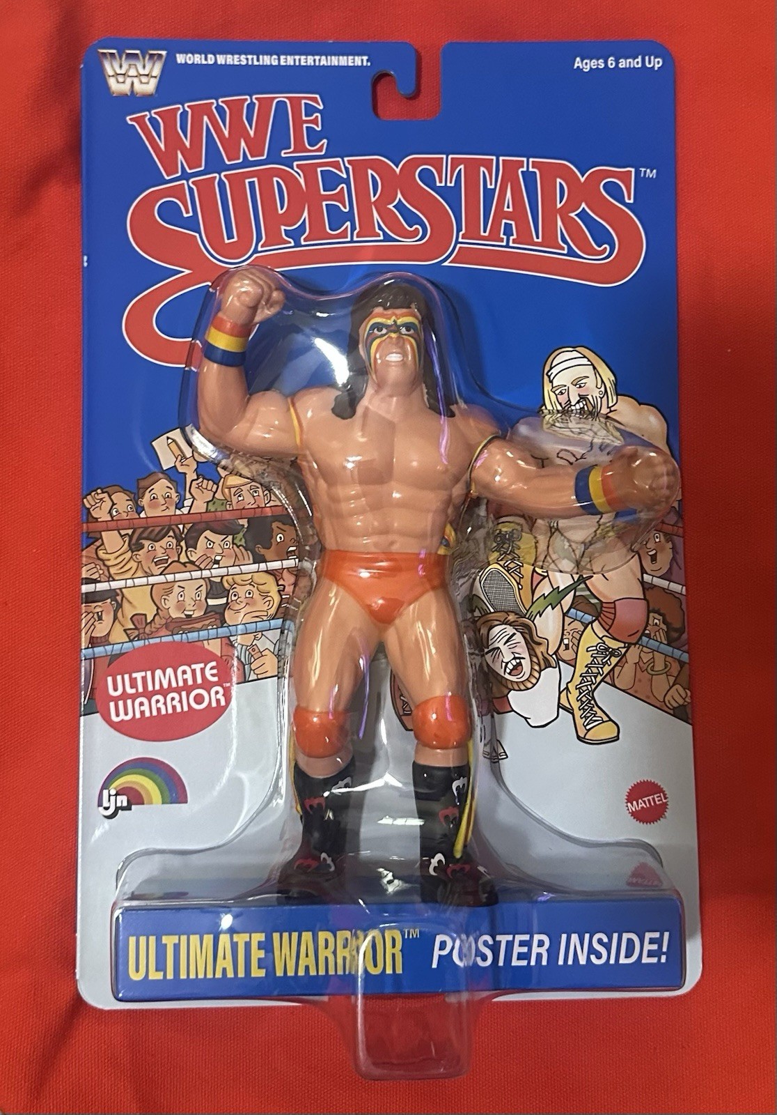 WWE LJN MATTEL SUPERSTARS ULTIMATE WARRIOR 8″ ACTION FIGURE BLUE CARD SHIPS NOW