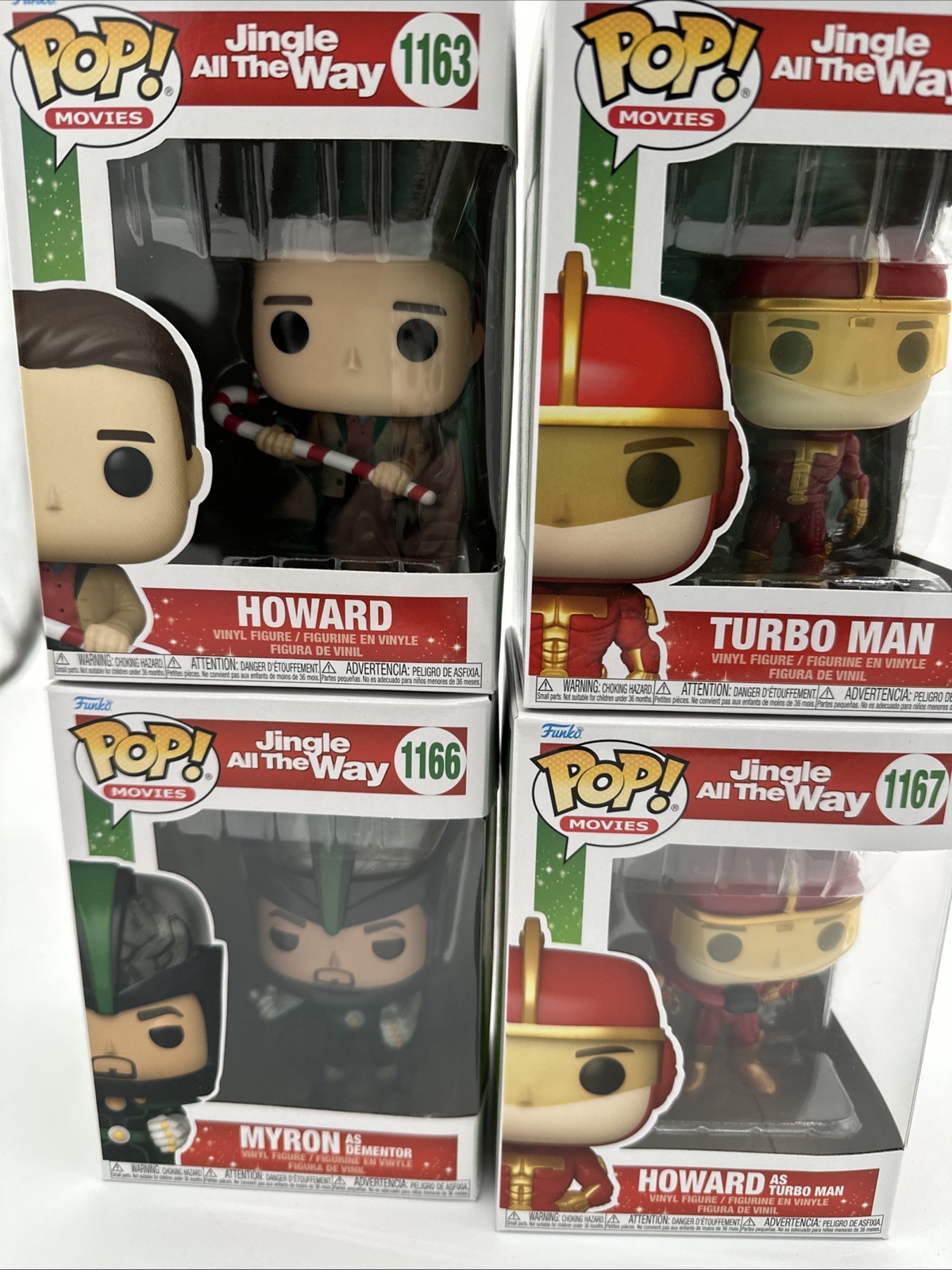 Jingle All The Way Funko Pop Lot Of 4 Howard Turbo Man Myron 1163 1165 1166 1167