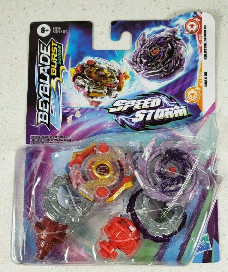 BEYBLADE BURST SURGE SPEED STORM ODAX O6 KOLOSSAL FAFNIR F6 DUAL TWIN TWO PACK