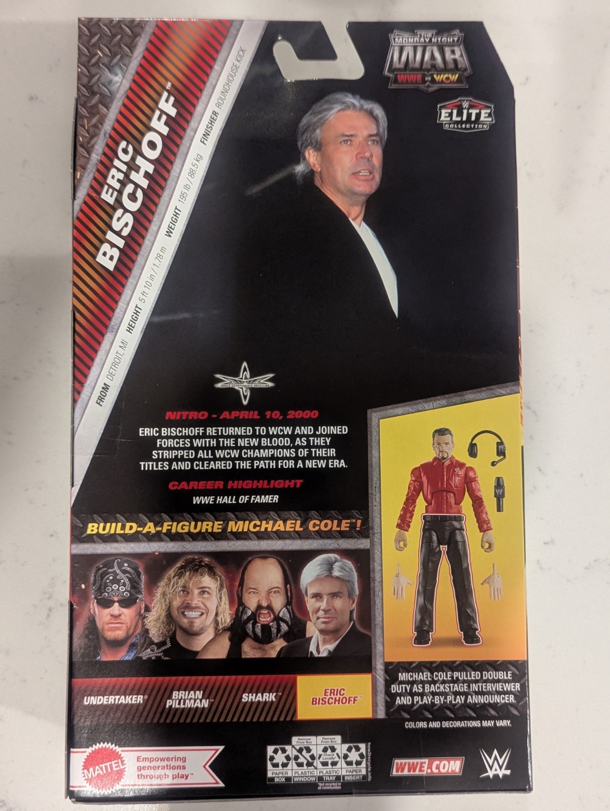 WWE WCW Elite Series 8 Eric Bischoff Monday Night Raw Wars Mattel In Hand