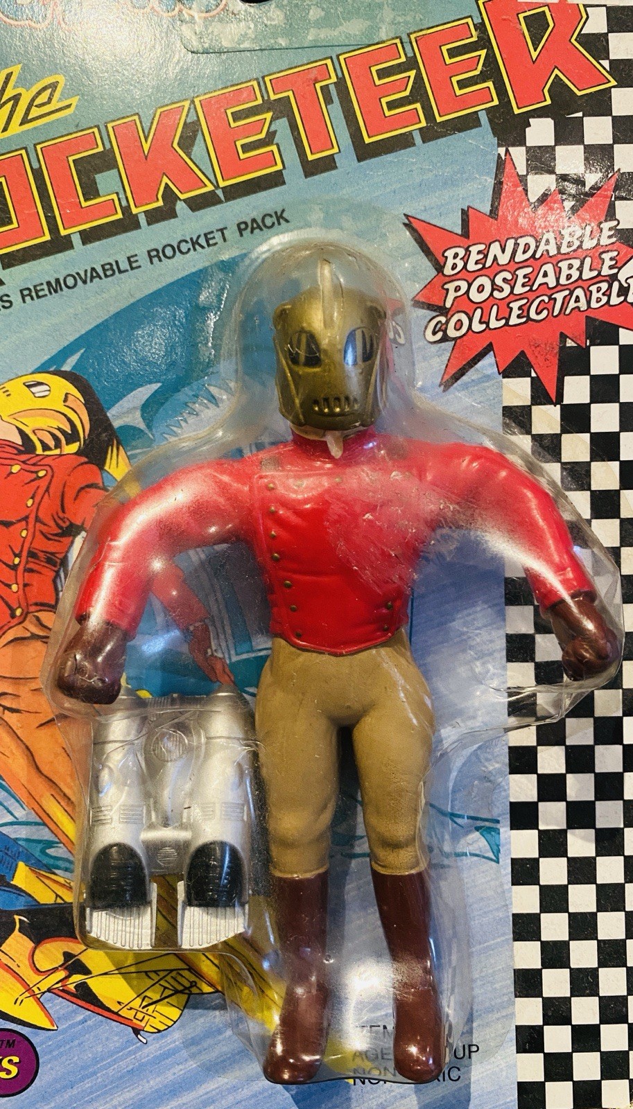 THE ROCKETEER (1991) BRAND NEW SEALED BEND-EMS POSEABLE ACTION FIGURE JUST TOYS