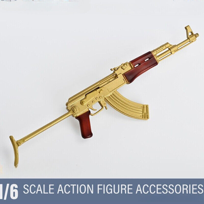 1:6 Scale AK47 Assault Rifle Weapon Gun Model for 12” Action Figure Toy Decor