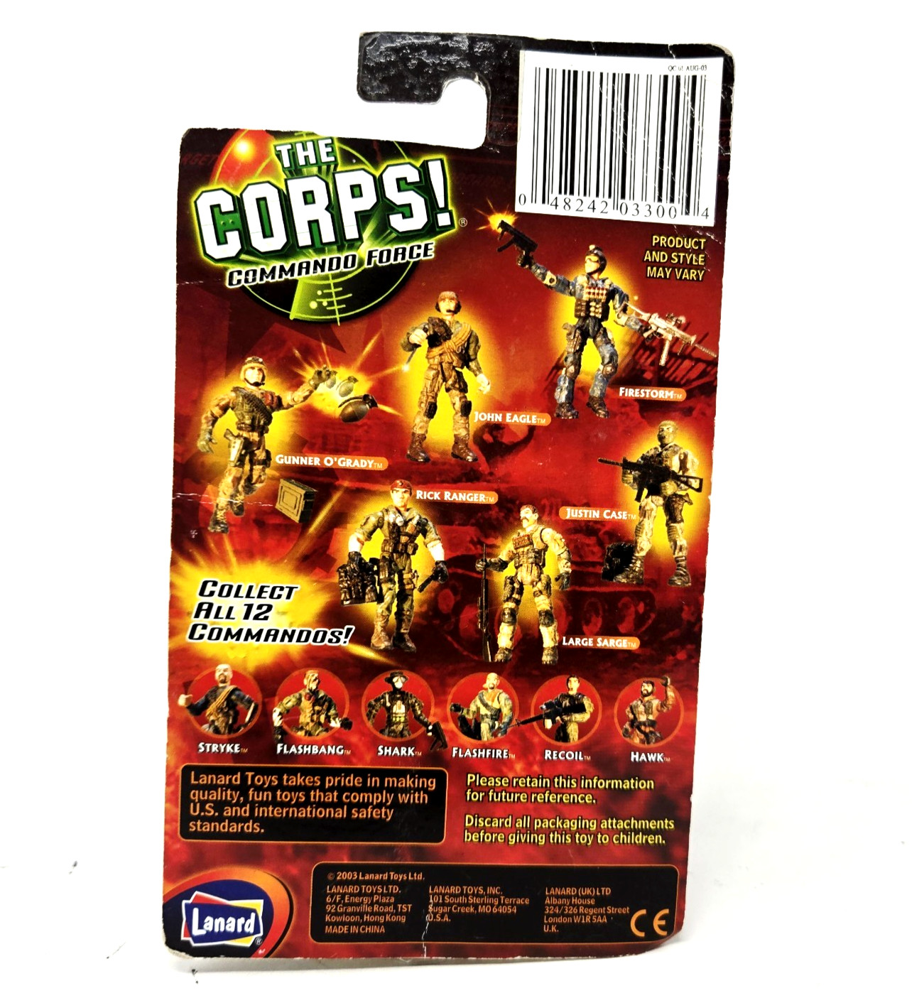 2003 Lanard Toys The Corps! Commando Force Elite Edition – “John Eagle” – NIB