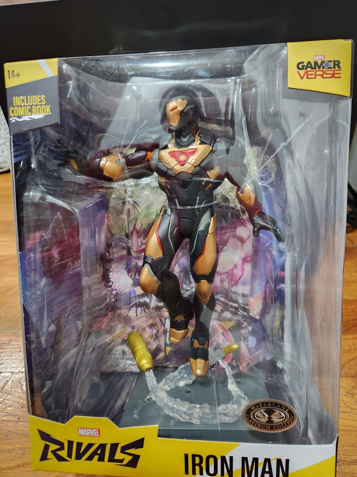 McFarlane Marvel Rivals Iron Man PLATINUM EDITION CHASE Black Gold Statue NEW