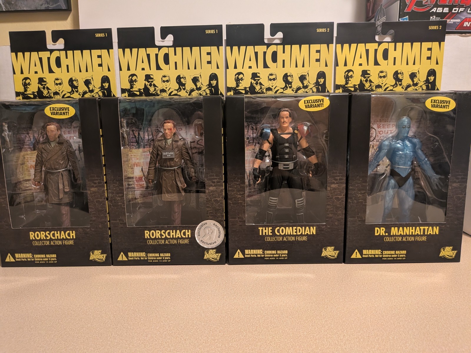 WATCHMEN (DC DIRECT) Figures Series 1 & 2 + All Variants, -Total of 12 ( MIB )