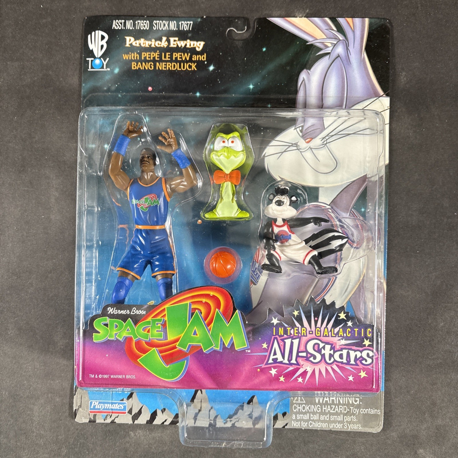 PATRICK EWING NERDLUCK ACTION FIGURE SPACE JAM PLAYMATES VINTAGE LOONEY KNICKS