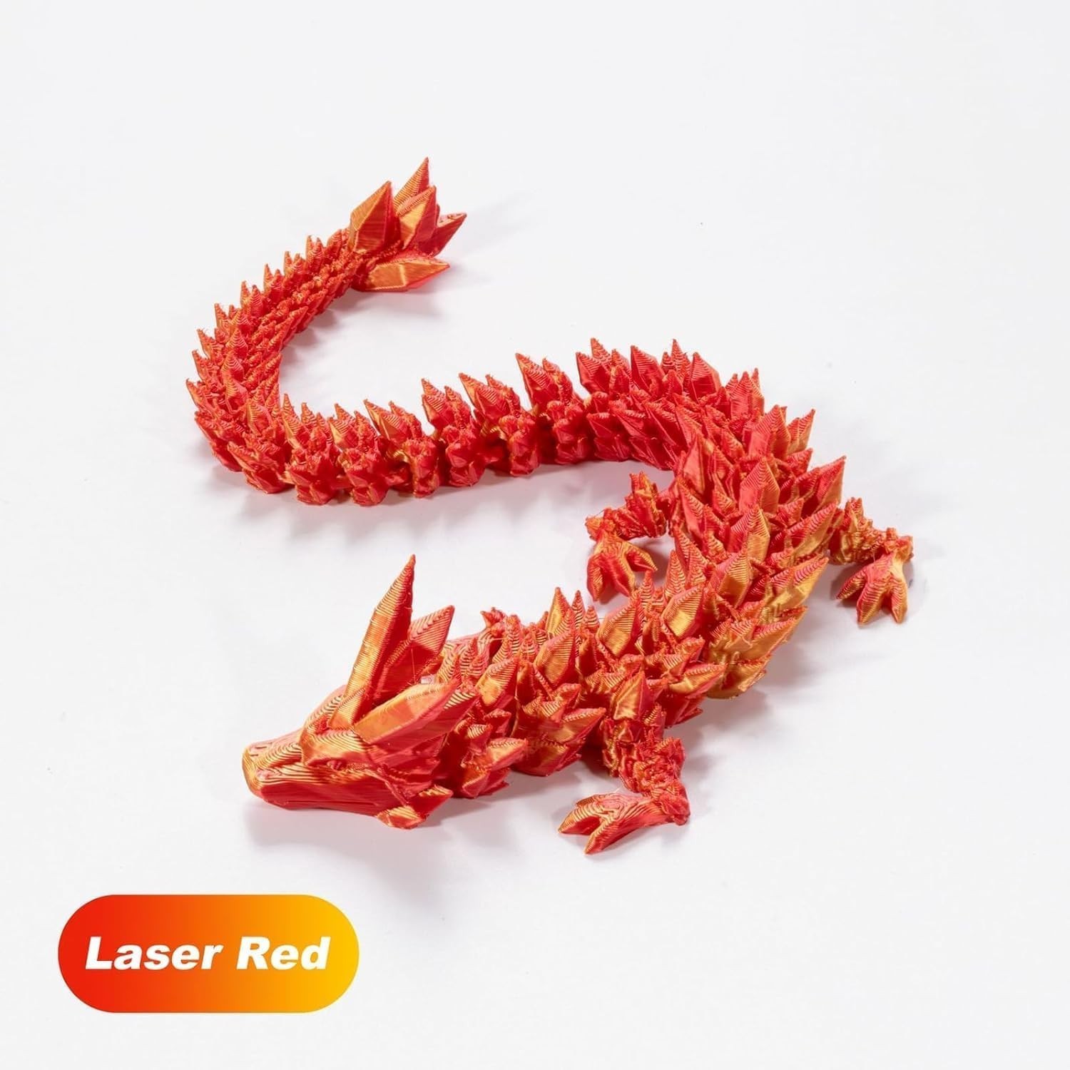3D Printed Crystal Dragon 12In 3Pcs Flexible Articulated Fidget Toy Decor