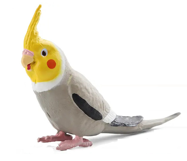 Grey Cockatiel Bird Toy Action Figure Small Animal Figurine Doll Gift for Kids