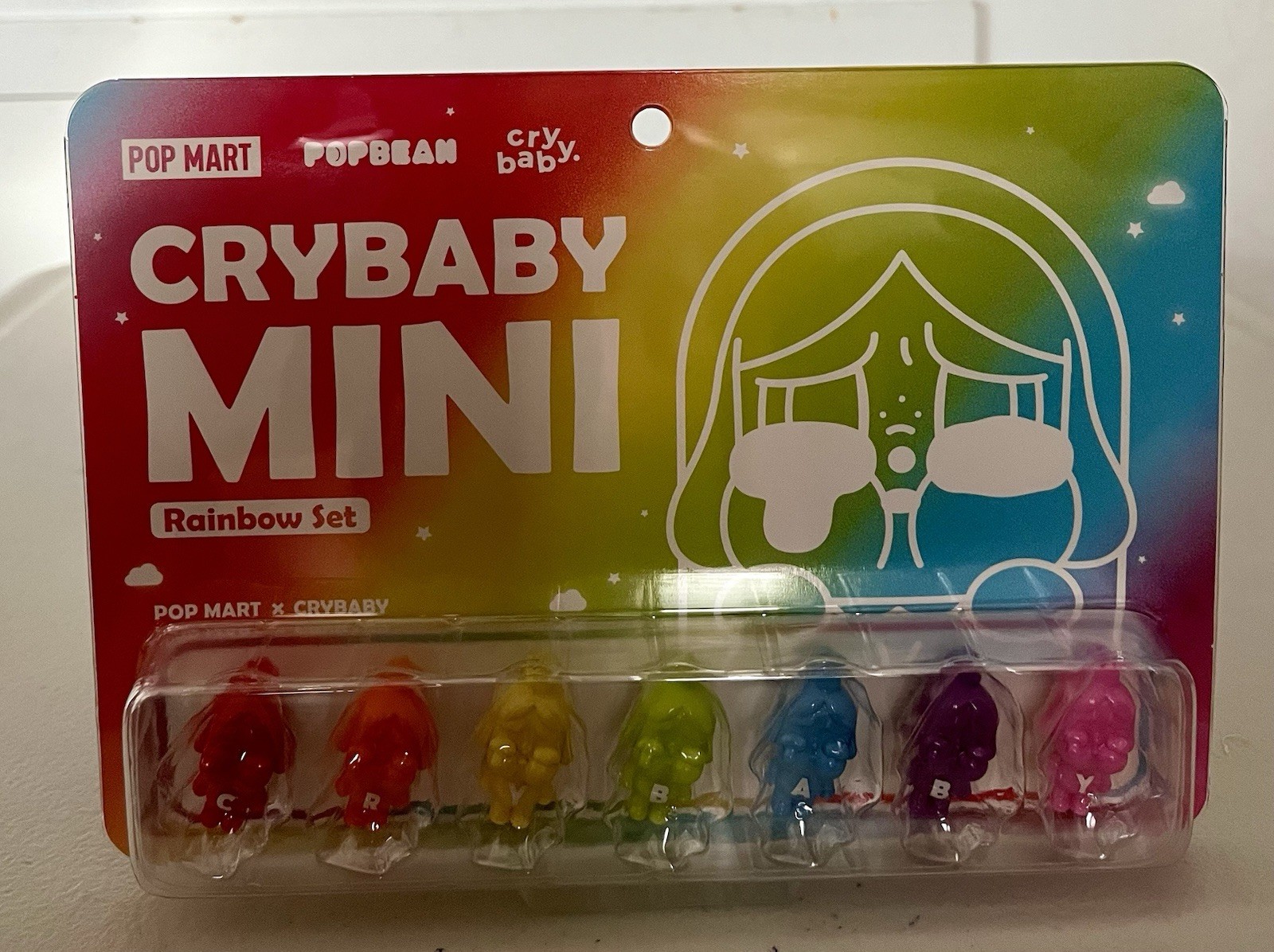 POP MART CRYBABY Pop Bean Mini Rainbow Set – Authentic, Brand new, USA SELLER