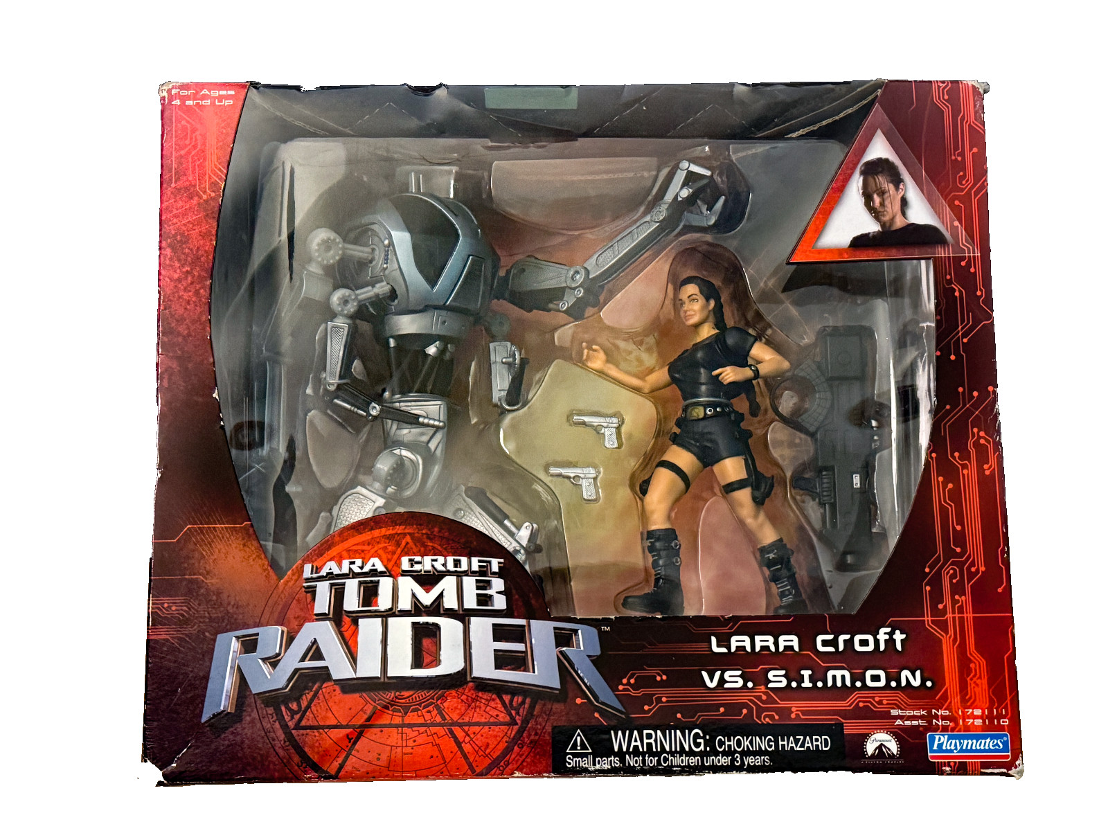 Playmates LARA CROFT TOMB RAIDER VS S.I.M.O.N. 2001 Angelina Jolie Sealed NIB
