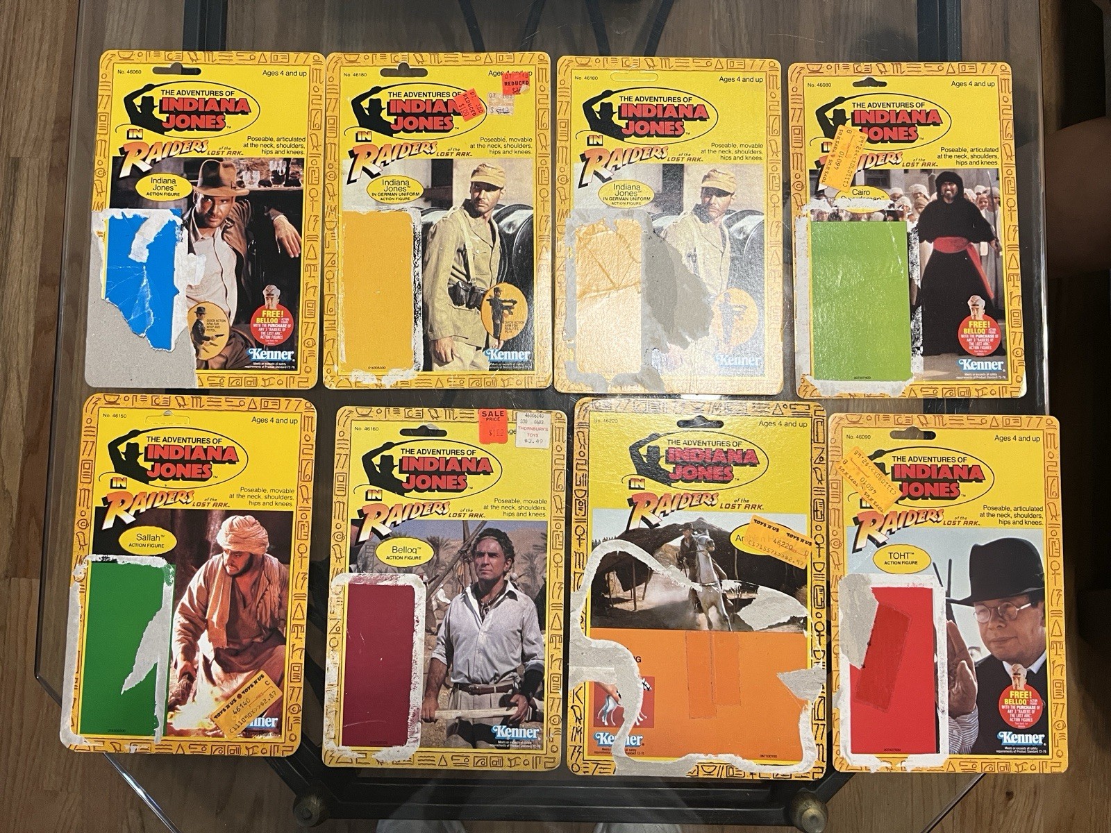 Indiana Jones Kenner Cardback Lot Of 8