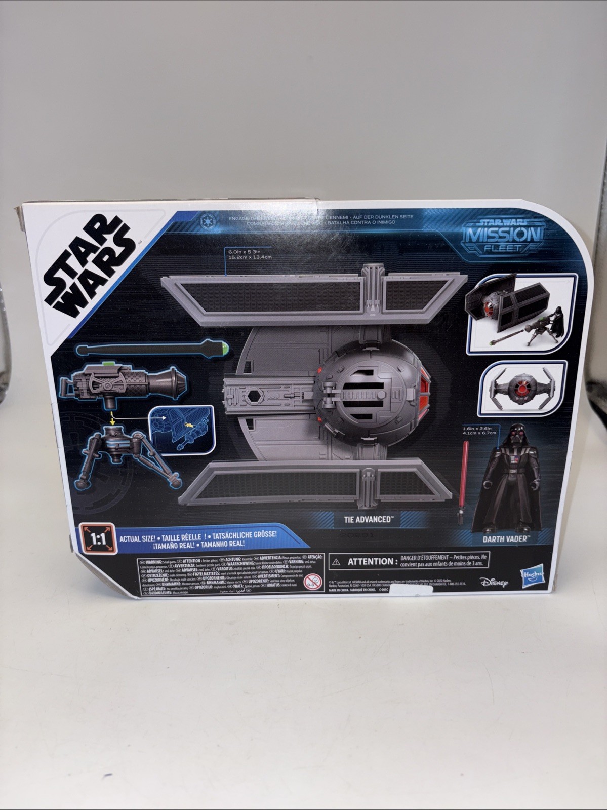 Star Wars Mission Fleet Stellar Class Darth Vader TIE Advanced Damaged Box