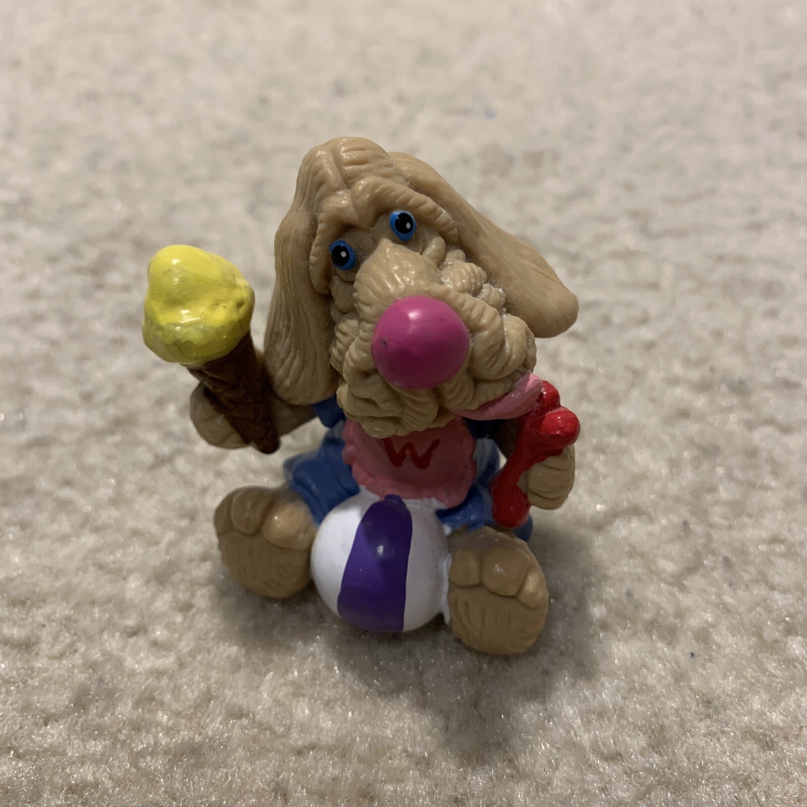 Ganz Bros Wrinkles Shar-Pei Dog 2″ Toy Collectible Figure Ice-Cream 1986 Vintage