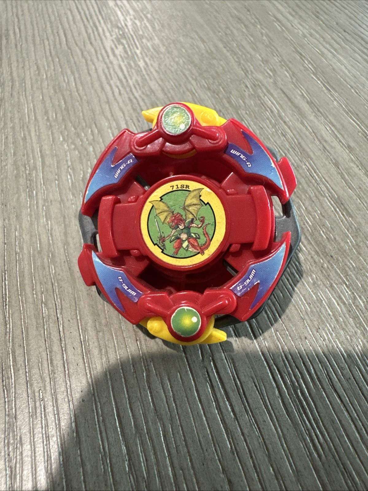 Vintage Beyblade Dragoon Wing-R Red Attack Type Early 2000s Hasbro Takara